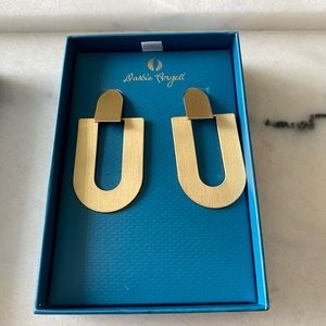 NEW Darbie Angell Gold Tone Geometric Earrings